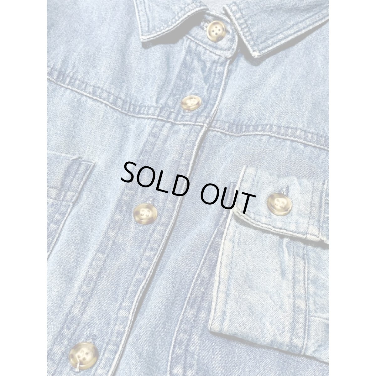 画像11: デニム  前開き ウエストゴム 長袖 レトロ USA古着 ヴィンテージワンピース (11)