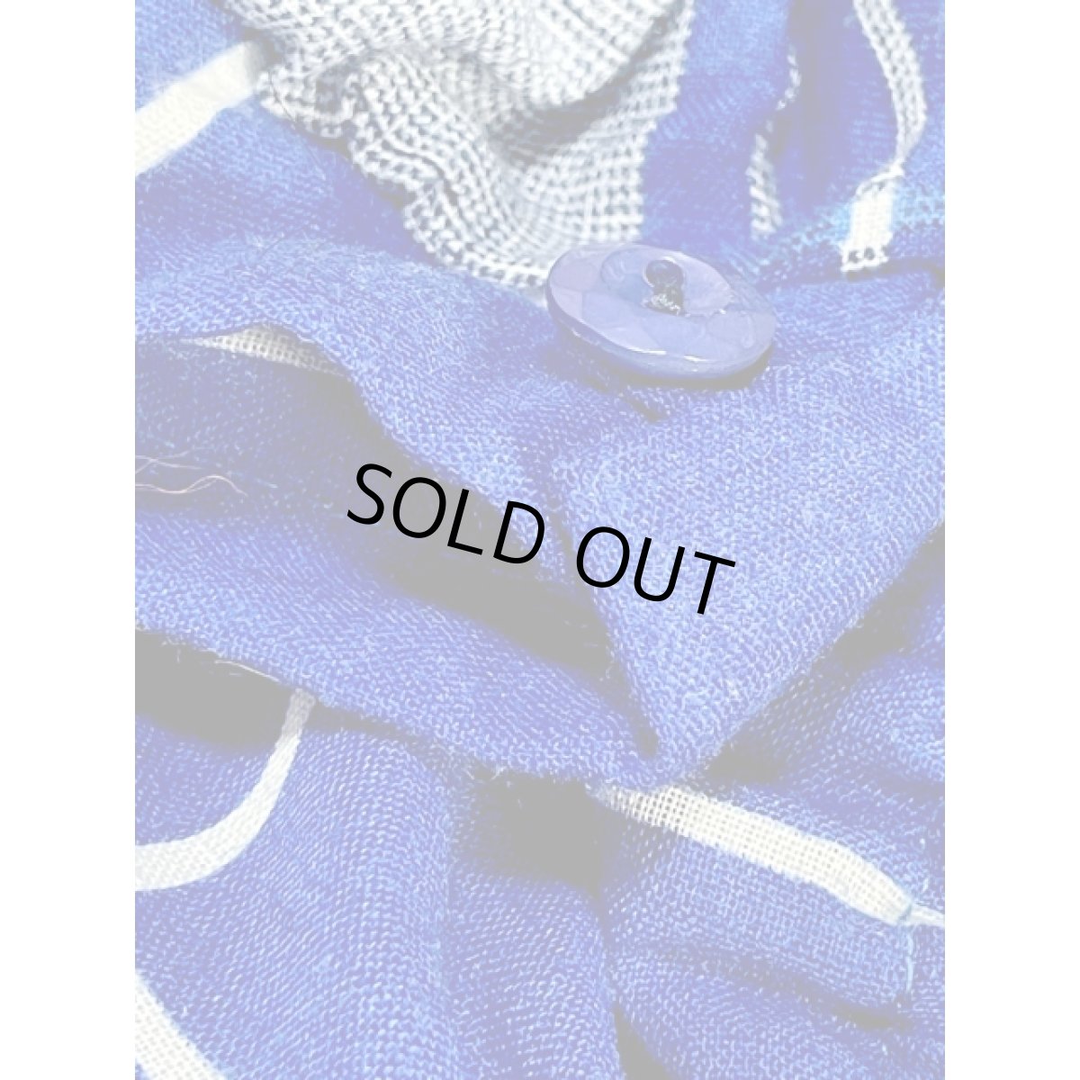 画像13: チェック ブルー ホワイト ウエストゴム レトロ USA古着 ヴィンテージワンピース (13)