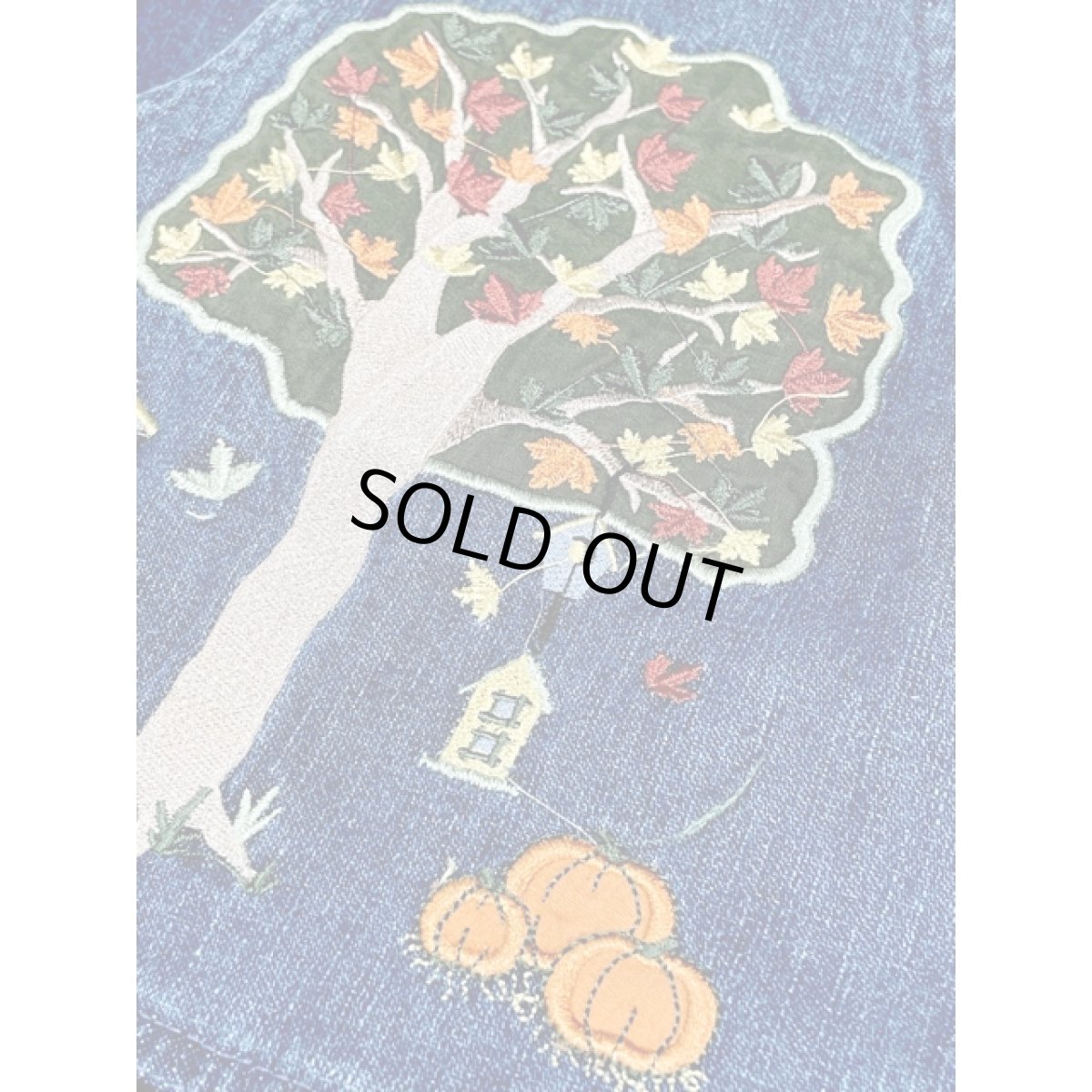 画像13: デニム 刺繍パッチ ノースリーブ レトロ USA古着 ヴィンテージワンピース (13)