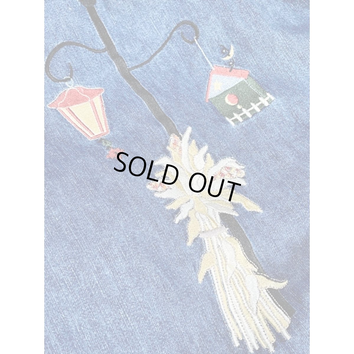 画像17: デニム 刺繍パッチ ノースリーブ レトロ USA古着 ヴィンテージワンピース (17)