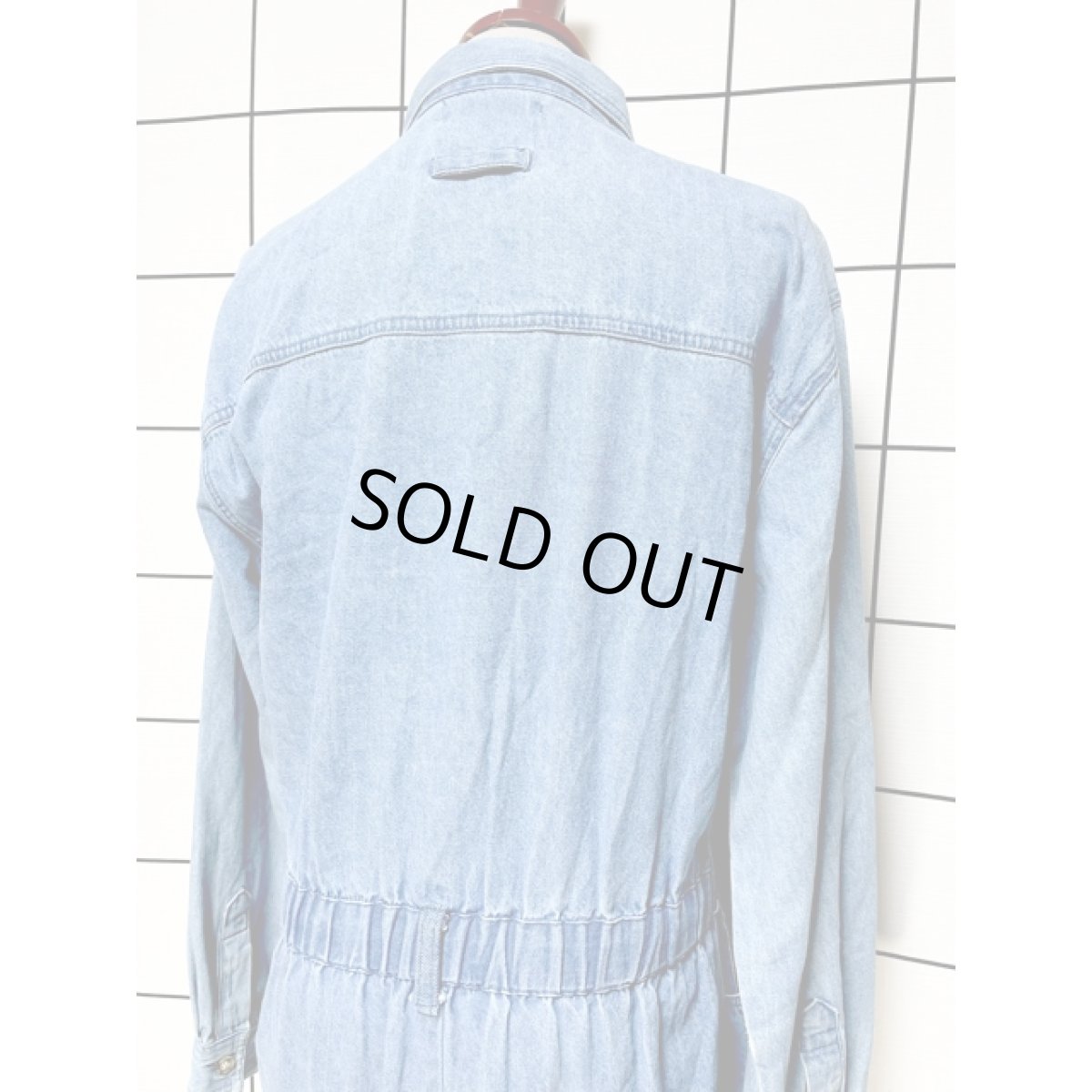 画像3: デニム  前開き ウエストゴム 長袖 レトロ USA古着 ヴィンテージワンピース (3)