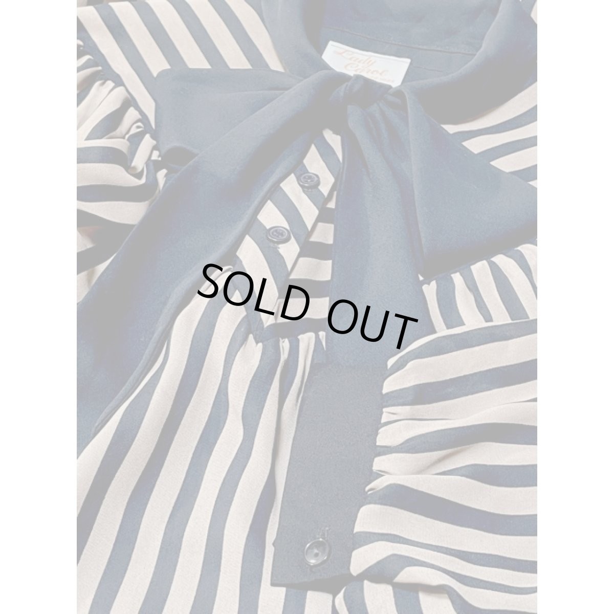 画像9: リボンタイ ゆったりシルエット ストライプ レトロ USA古着 ヴィンテージワンピース (9)