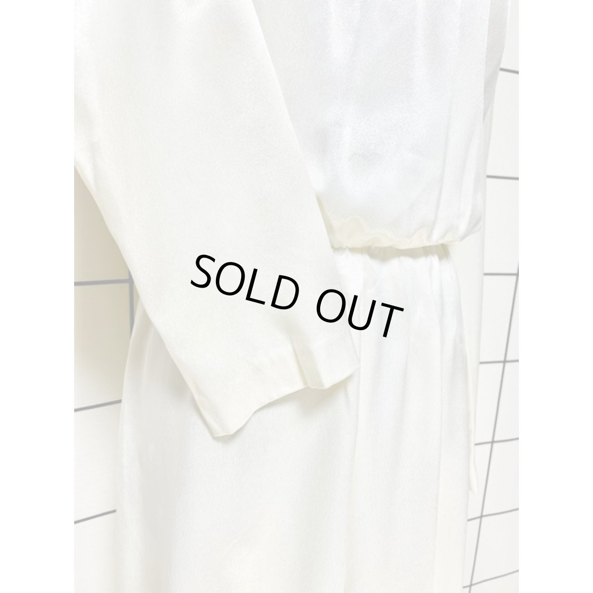 画像7: フロントリボンデザイン オフホワイト レトロ USA古着 ヴィンテージワンピース (7)