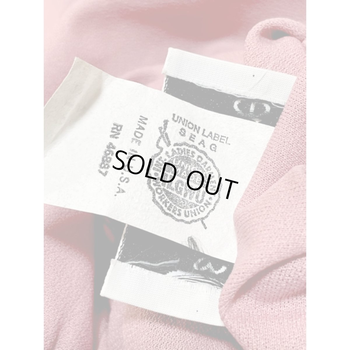 画像13: リボンタイ フロントタック くすんだピンク パーティーにもおすすめ レトロ USA古着 ヴィンテージドレス (13)