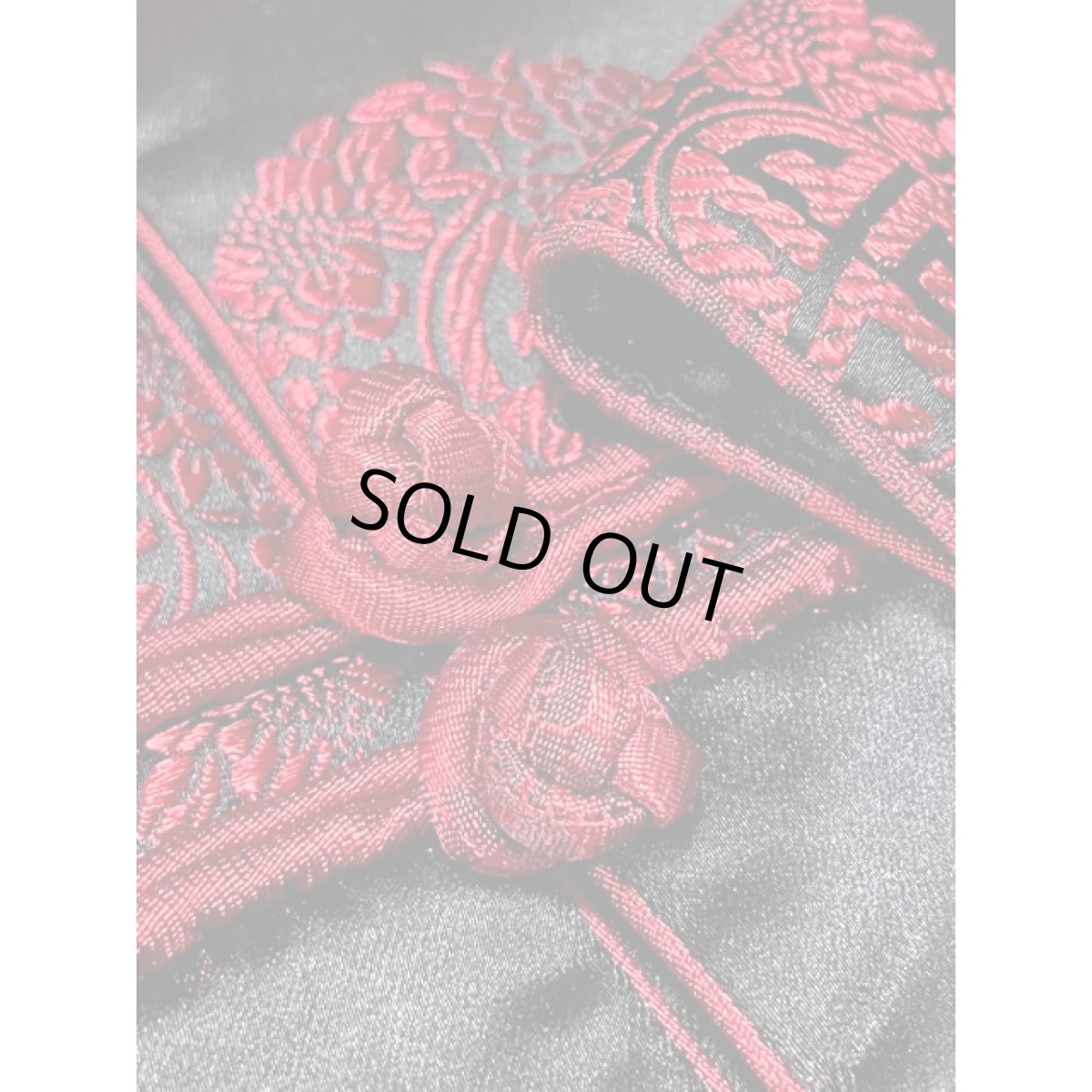 画像10: チャイナボタン 刺繍 ブラック レッド レトロ 古着 シャツ ヴィンテージチャイナブラウス (10)