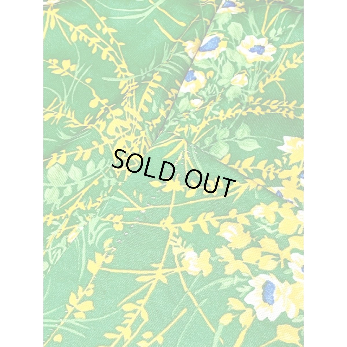 画像8: 花柄 グリーン イエロー ウエストゴム レトロ USA古着 ヴィンテージスカート (8)