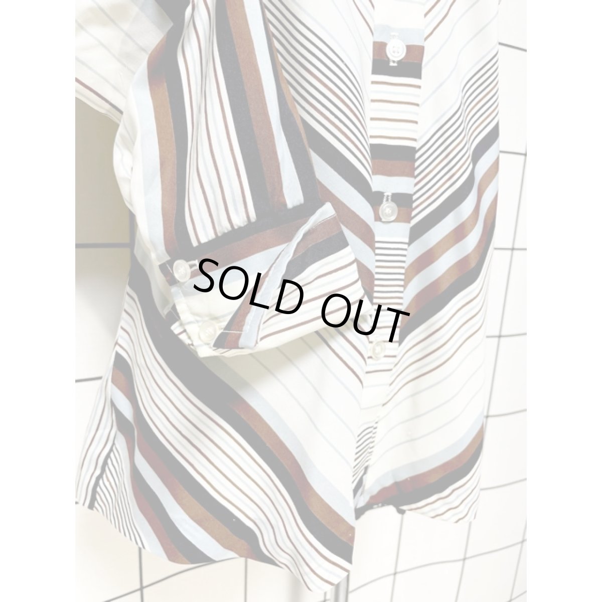 画像7: ストライプ UNIONMADE レトロ USA古着 長袖 シャツ ヴィンテージブラウス (7)