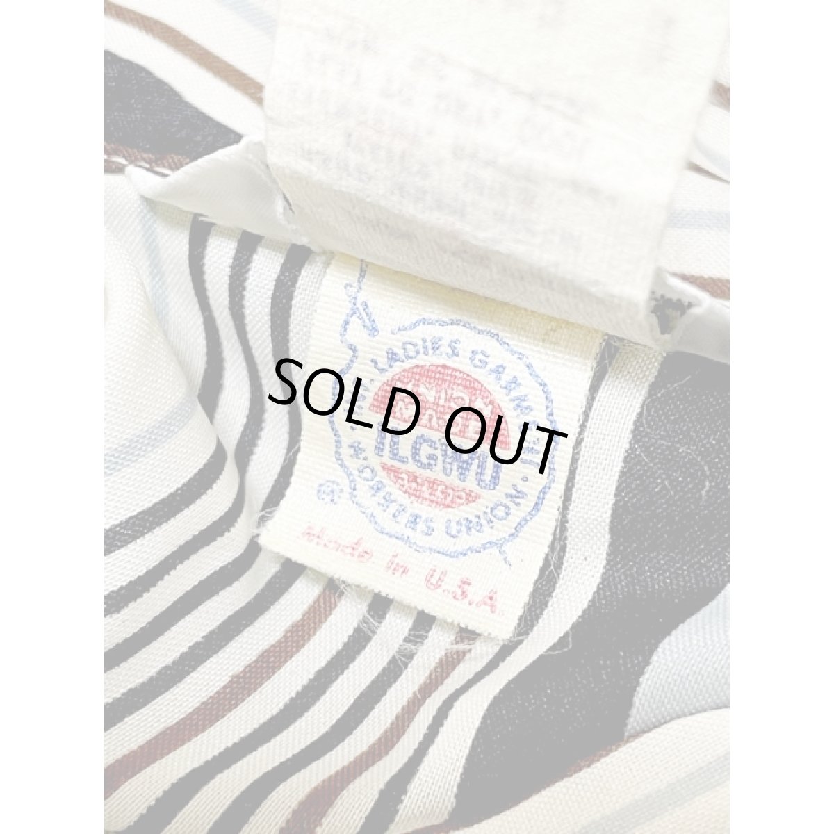 画像12: ストライプ UNIONMADE レトロ USA古着 長袖 シャツ ヴィンテージブラウス (12)