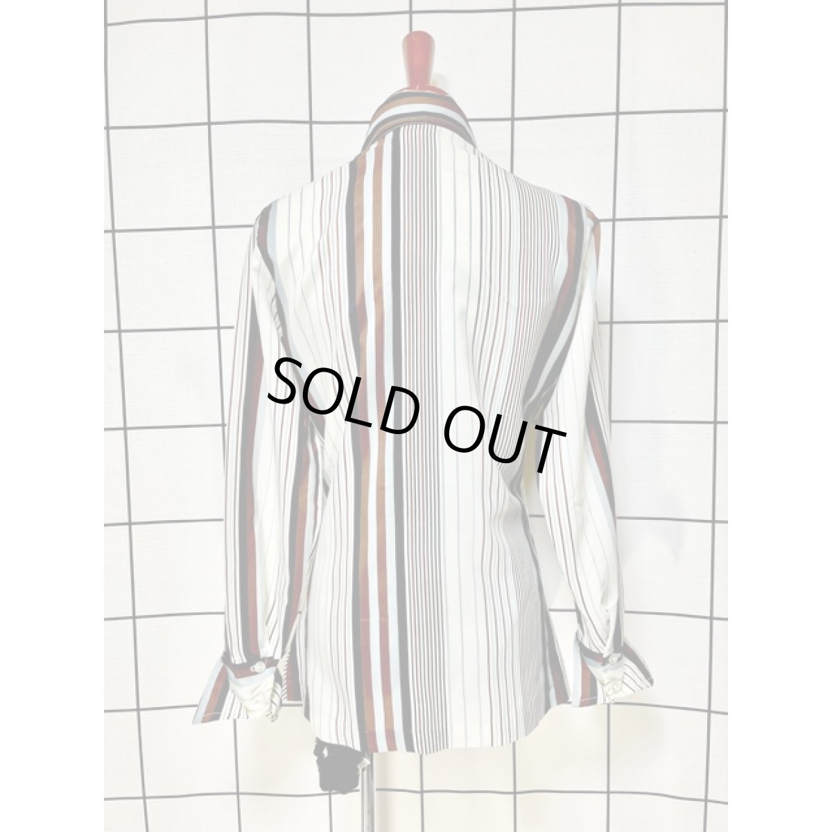 画像2: ストライプ UNIONMADE レトロ USA古着 長袖 シャツ ヴィンテージブラウス (2)