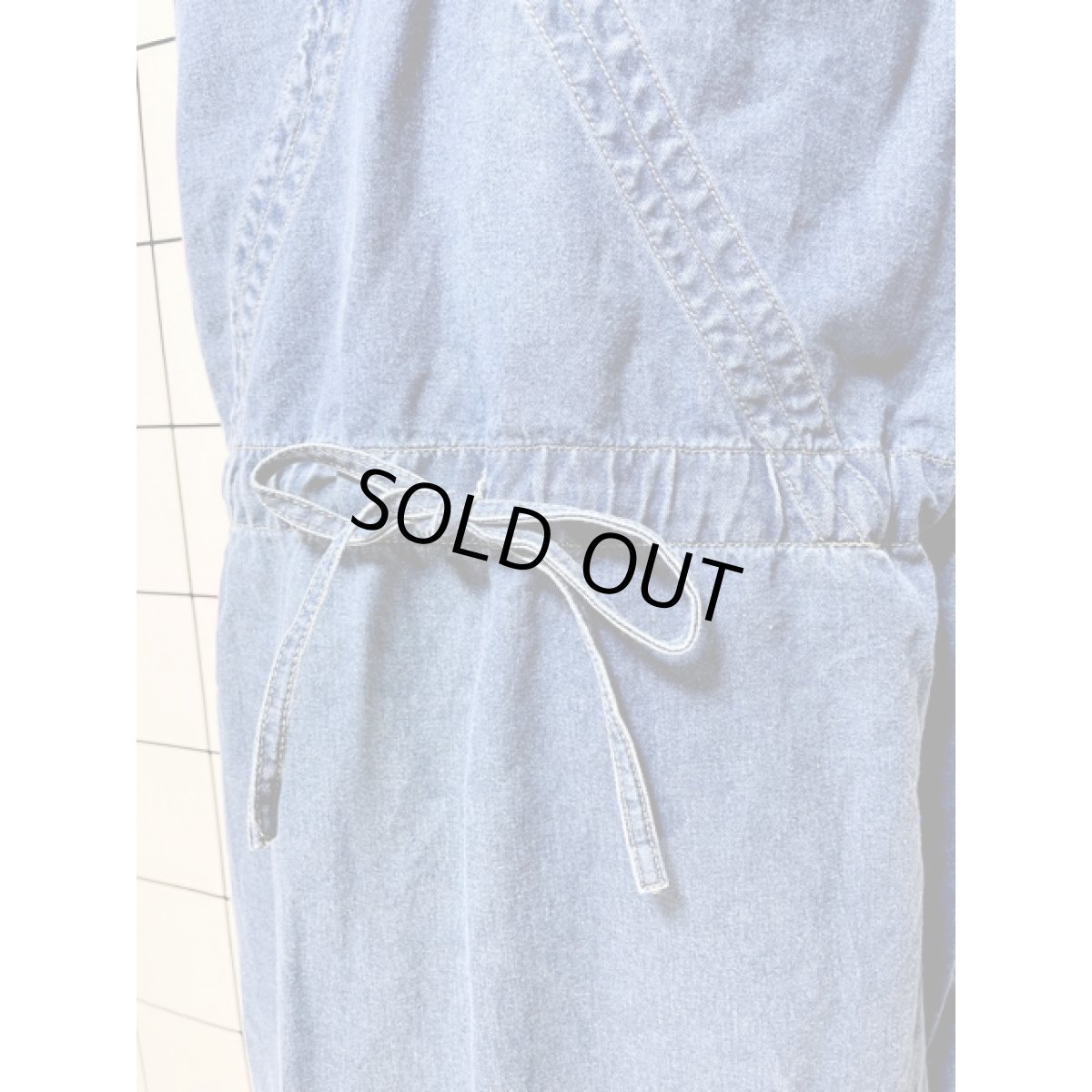 画像5: デニム 前開き ノースリーブ レトロ Guatemala 古着 ヴィンテージシャツワンピース (5)