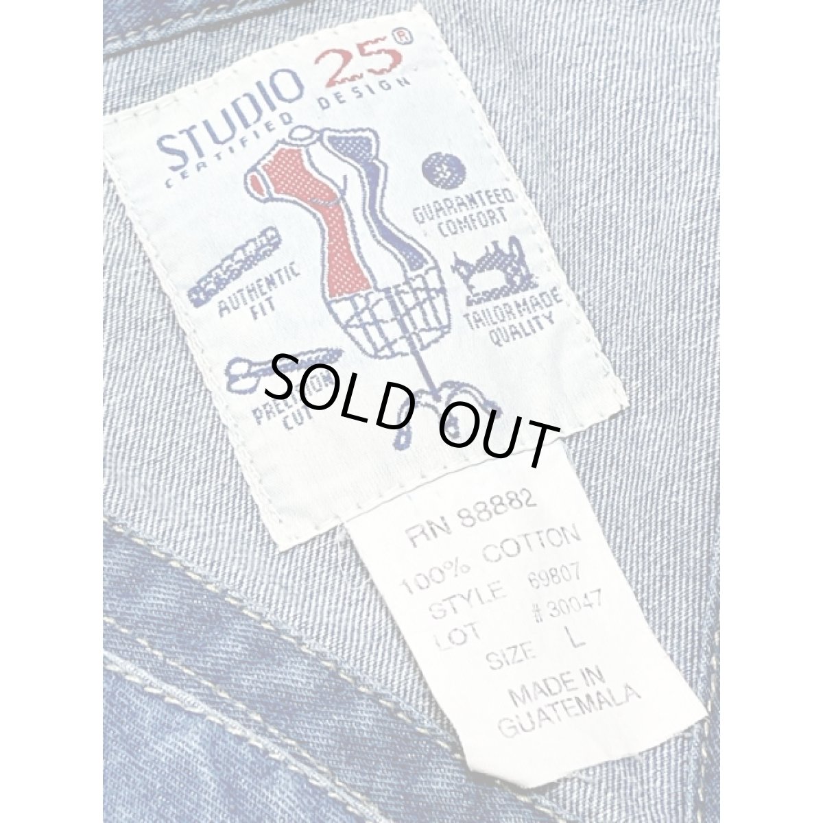 画像14: デニム 前開き ノースリーブ レトロ Guatemala 古着 ヴィンテージシャツワンピース (14)