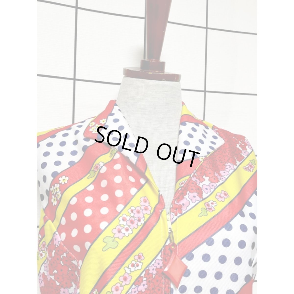 画像6: レトロポップ 花柄 ドット ノースリーブ  ワンピース風 レトロ USA古着 ヴィンテージオールインワン (6)