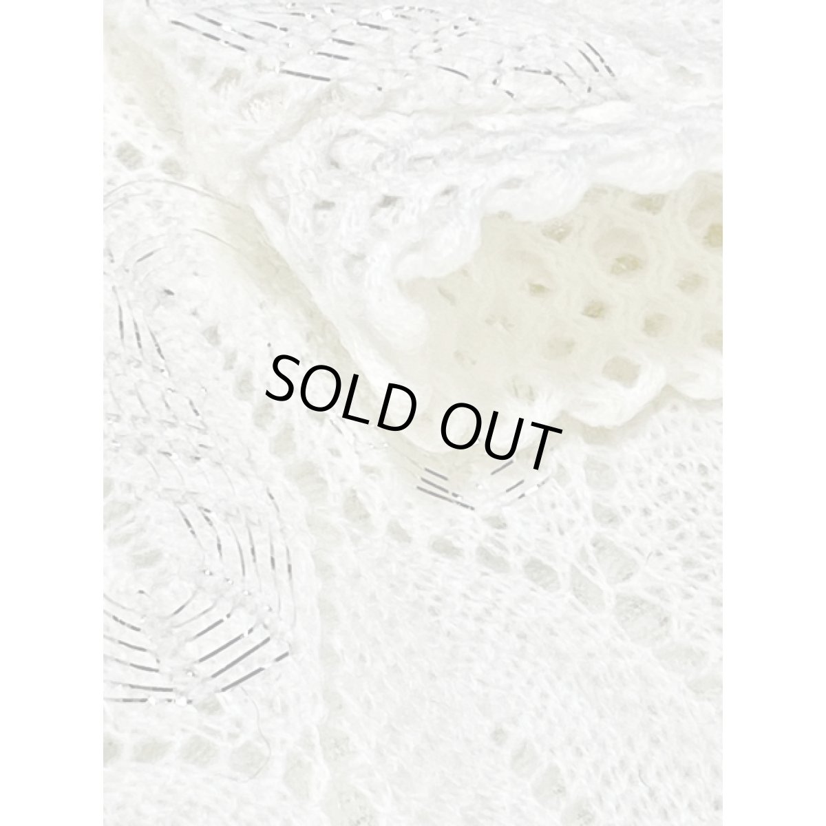 画像12: ニット ホワイト ラメ USA古着 ノースリーブ レトロ  ヴィンテージワンピース (12)