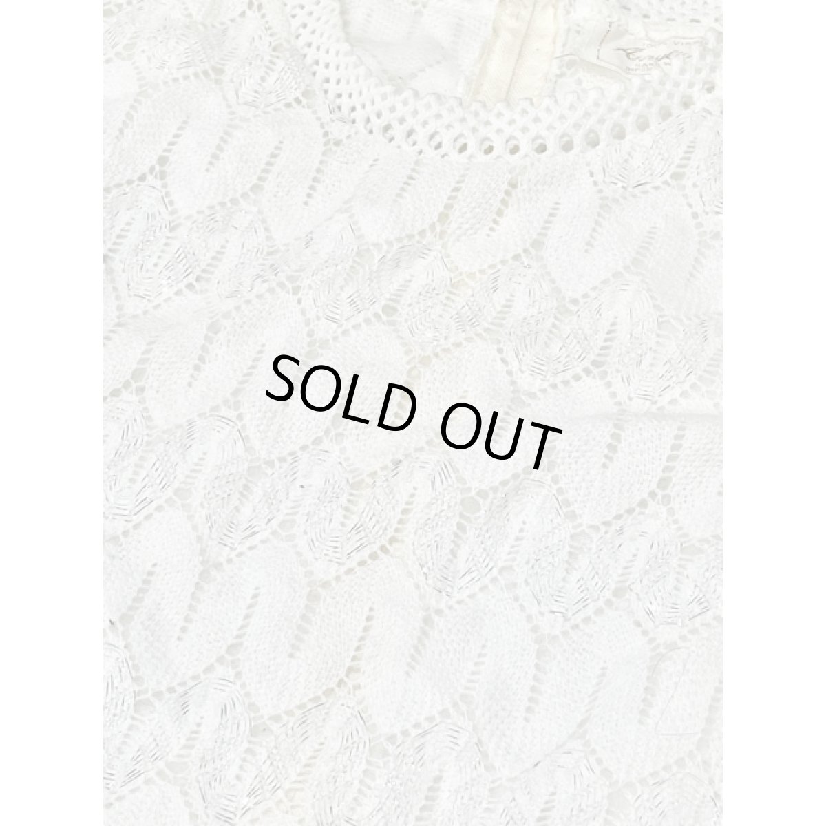 画像9: ニット ホワイト ラメ USA古着 ノースリーブ レトロ  ヴィンテージワンピース (9)