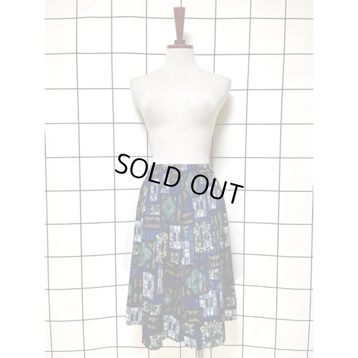 画像5: プリーツ ネイビー ウエストゴム レトロ USA古着 ヴィンテージワイドパンツ (5)