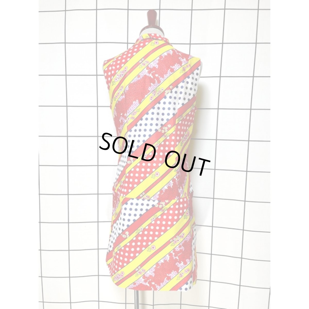 画像3: レトロポップ 花柄 ドット ノースリーブ  ワンピース風 レトロ USA古着 ヴィンテージオールインワン (3)