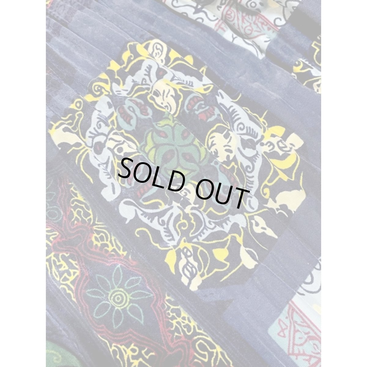 画像8: プリーツ ネイビー ウエストゴム レトロ USA古着 ヴィンテージワイドパンツ (8)