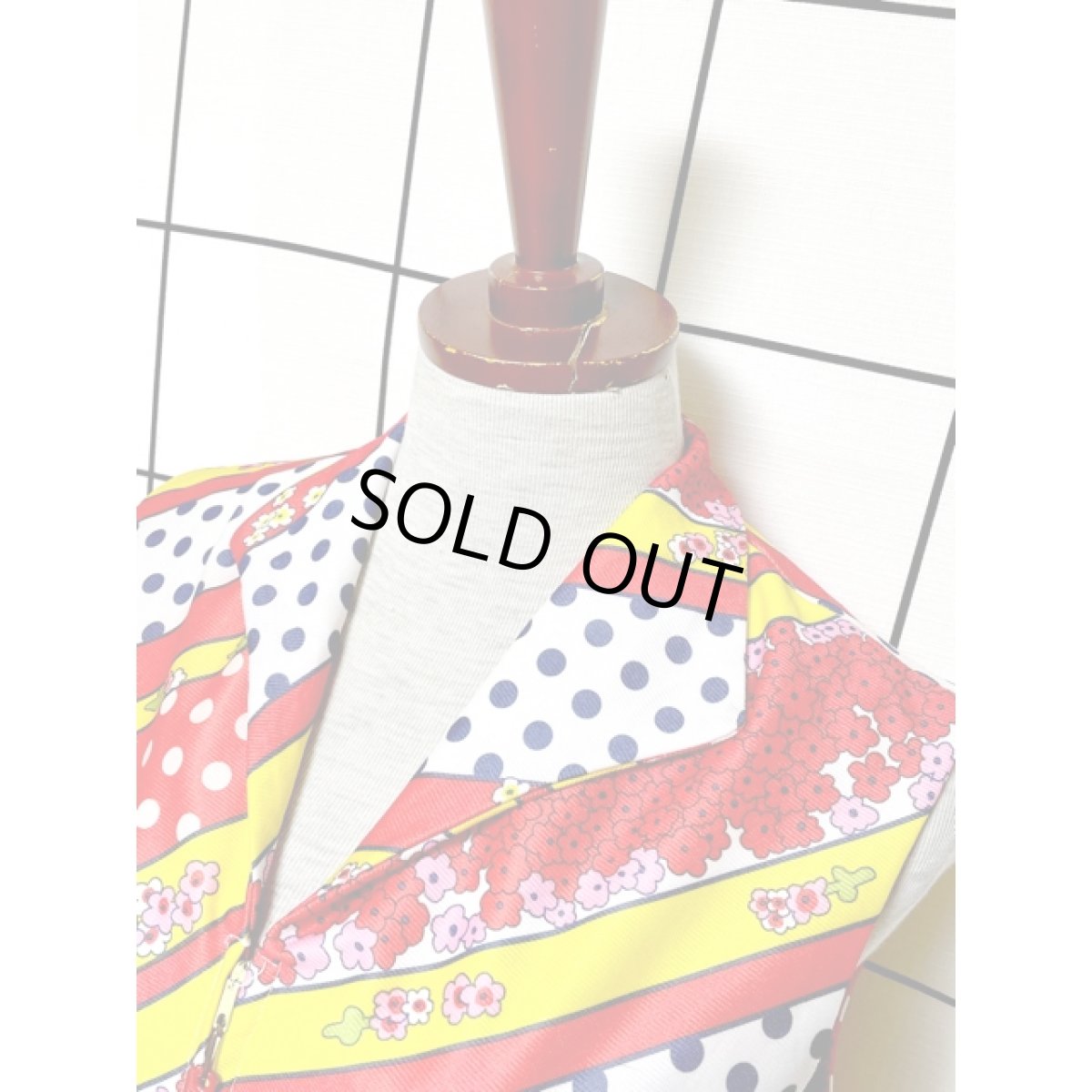 画像5: レトロポップ 花柄 ドット ノースリーブ  ワンピース風 レトロ USA古着 ヴィンテージオールインワン (5)