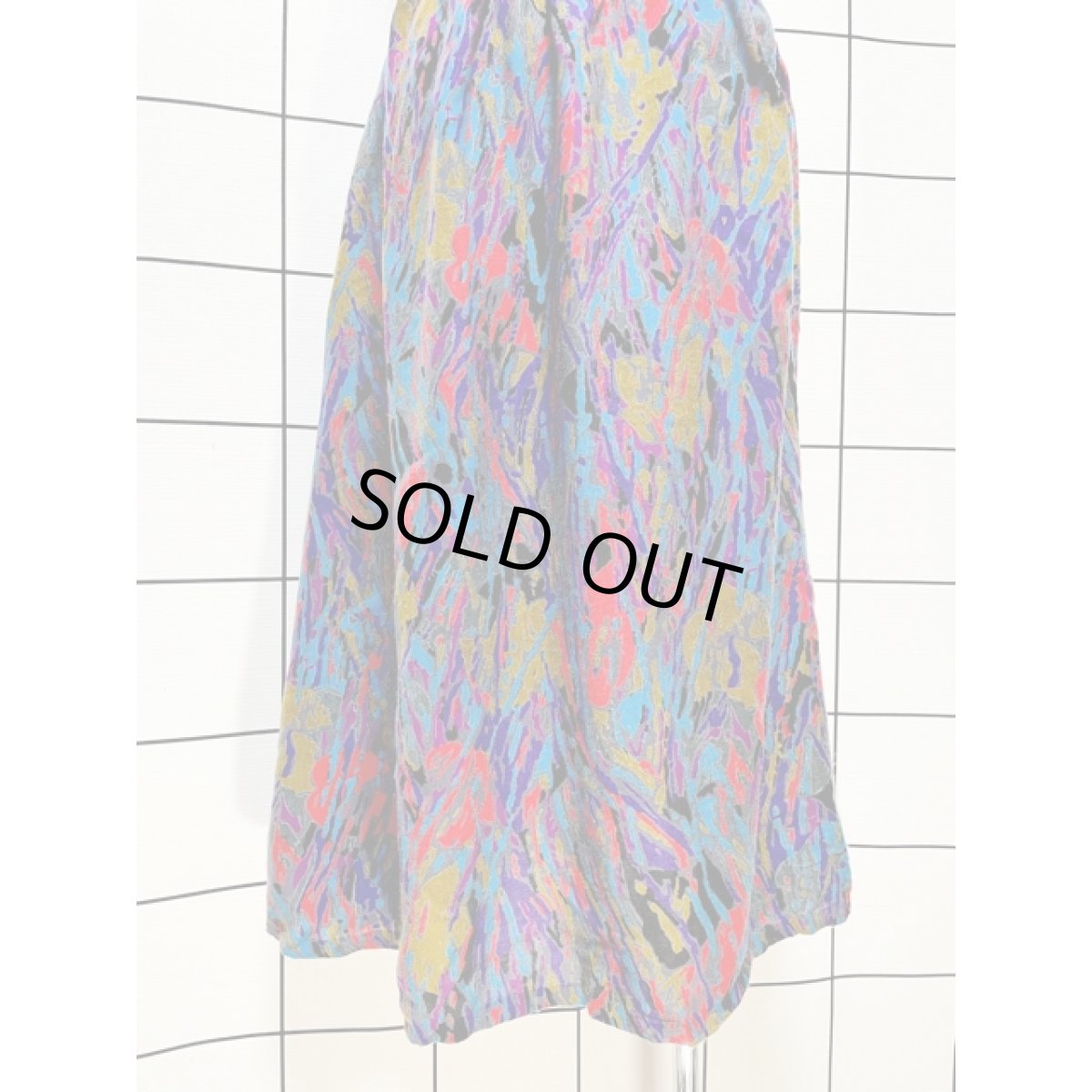 画像3: アート柄 ウエストゴム レトロ USA古着 ヴィンテージスカート (3)