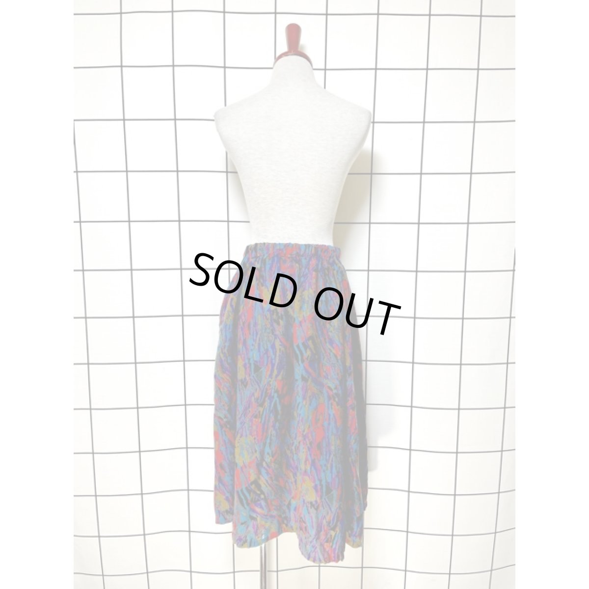 画像6: アート柄 ウエストゴム レトロ USA古着 ヴィンテージスカート (6)