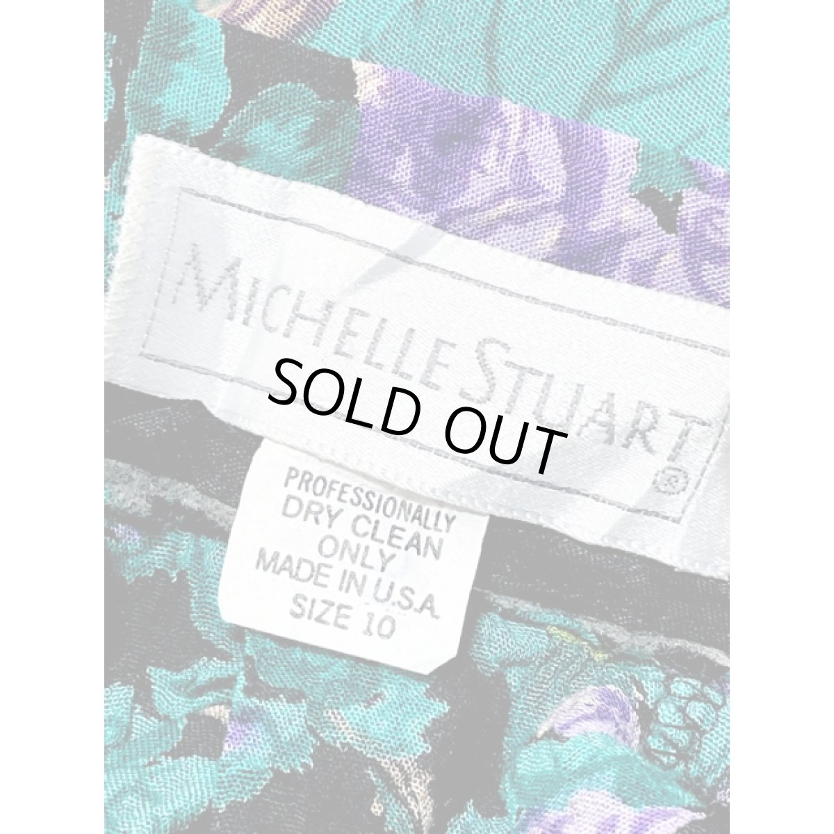 画像12: 花柄 ブラック ウエストゴム レトロ USA古着 ヴィンテージスカート (12)