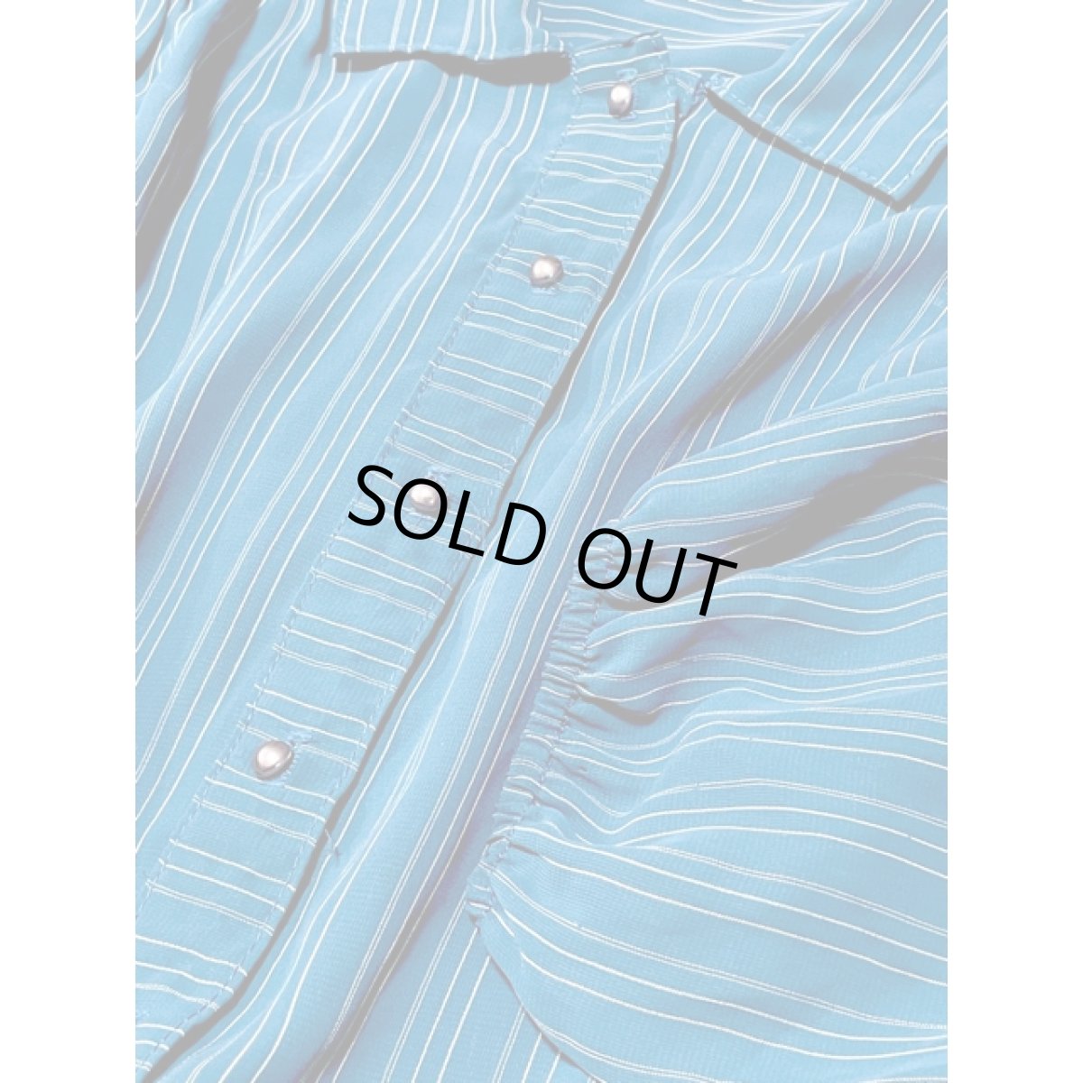 画像9: ストライプ 袖先ゴム ウエストゴム レトロ USA古着 ヴィンテージワンピース (9)