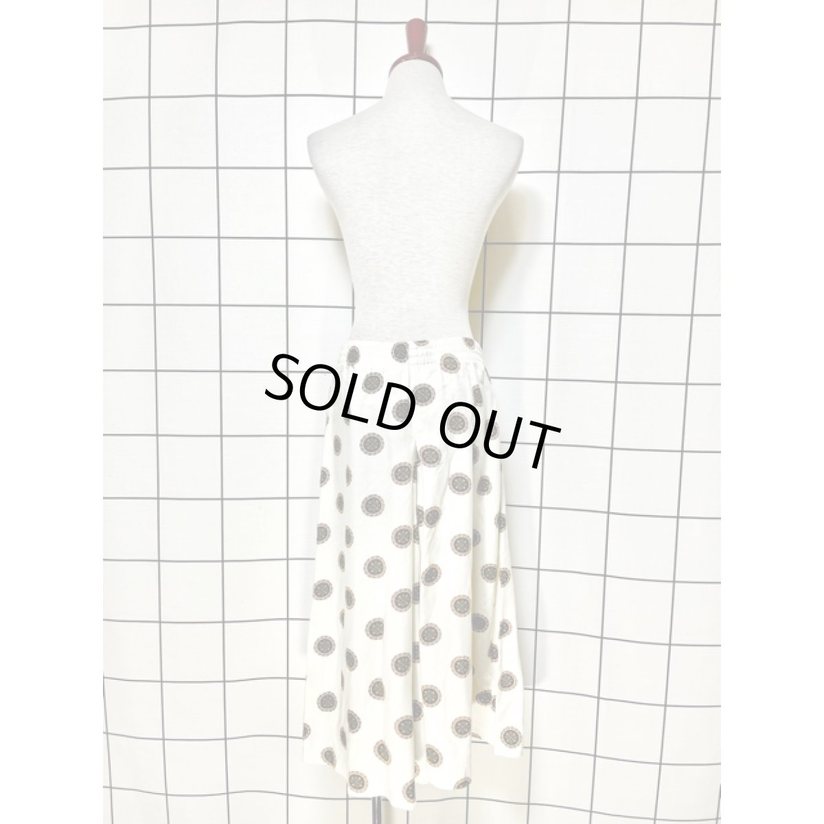 画像6: ワイド ホワイト ウエストゴム レトロ USA古着 ヴィンテージロングパンツ (6)