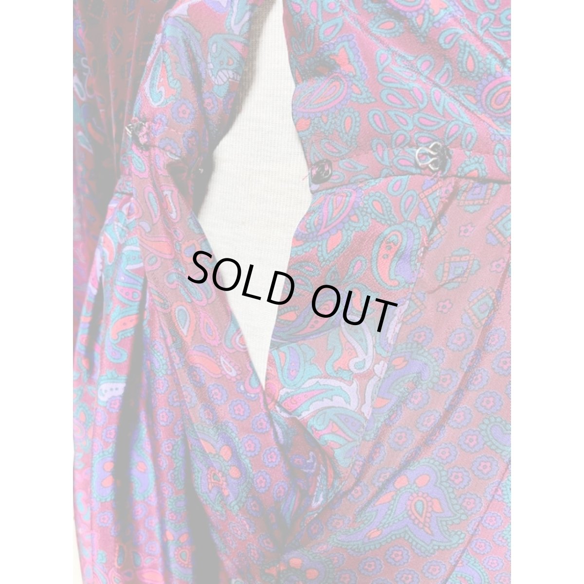 画像11: ペイズリーモチーフ ウエストゴム レトロ USA古着 ヴィンテージワンピース (11)