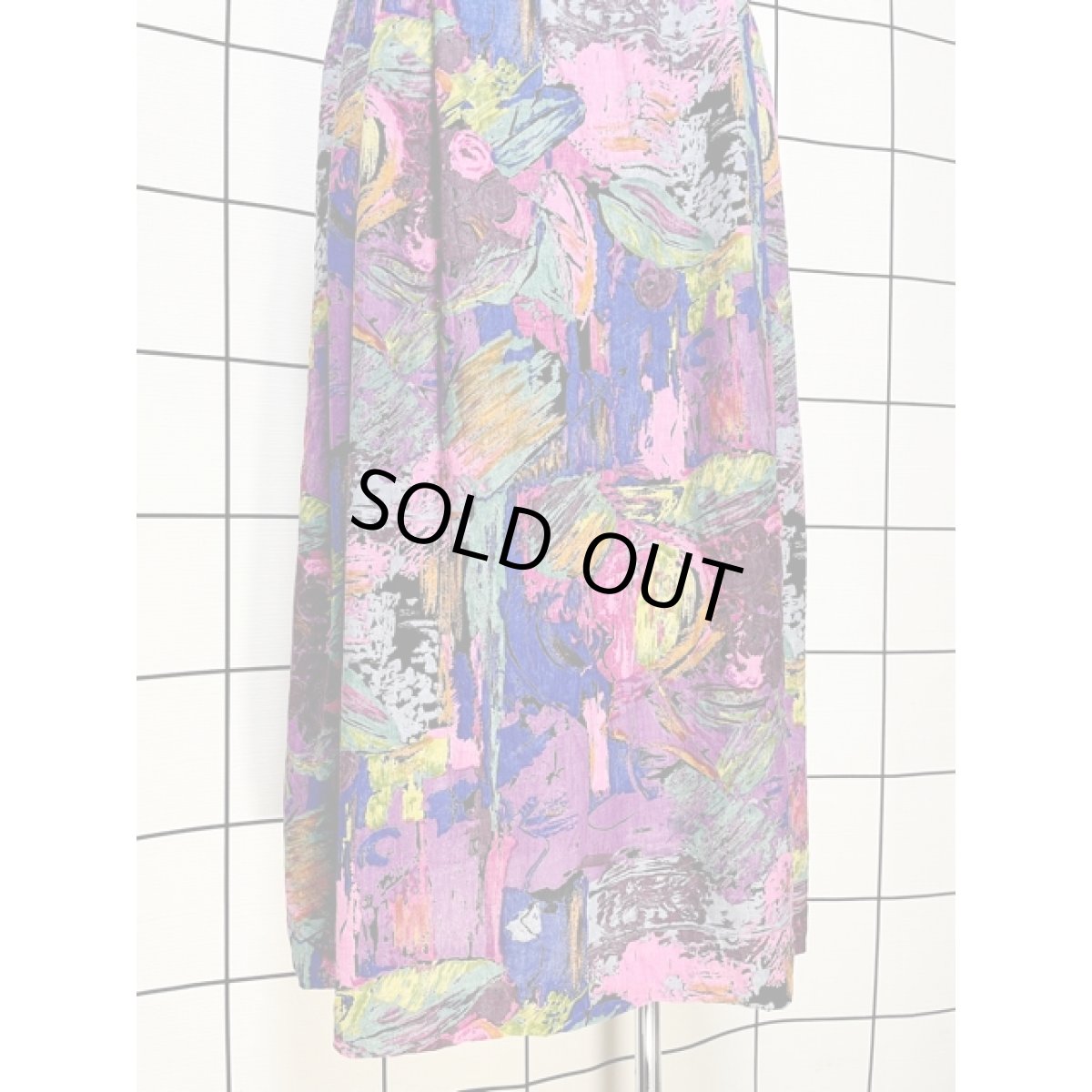 画像4: CANADA製 アート柄 ウエストゴム レトロ古着 ヴィンテージスカート (4)