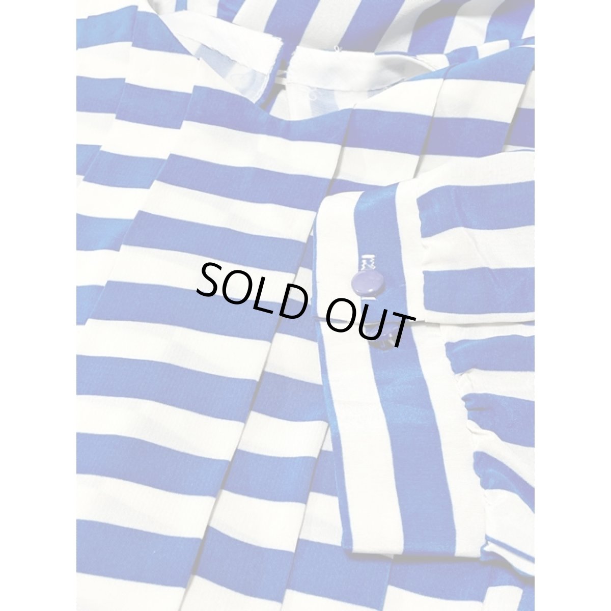 画像11: ストライプ ボーダー フロントタック ウエストゴム レトロ USA古着 ヴィンテージワンピース (11)