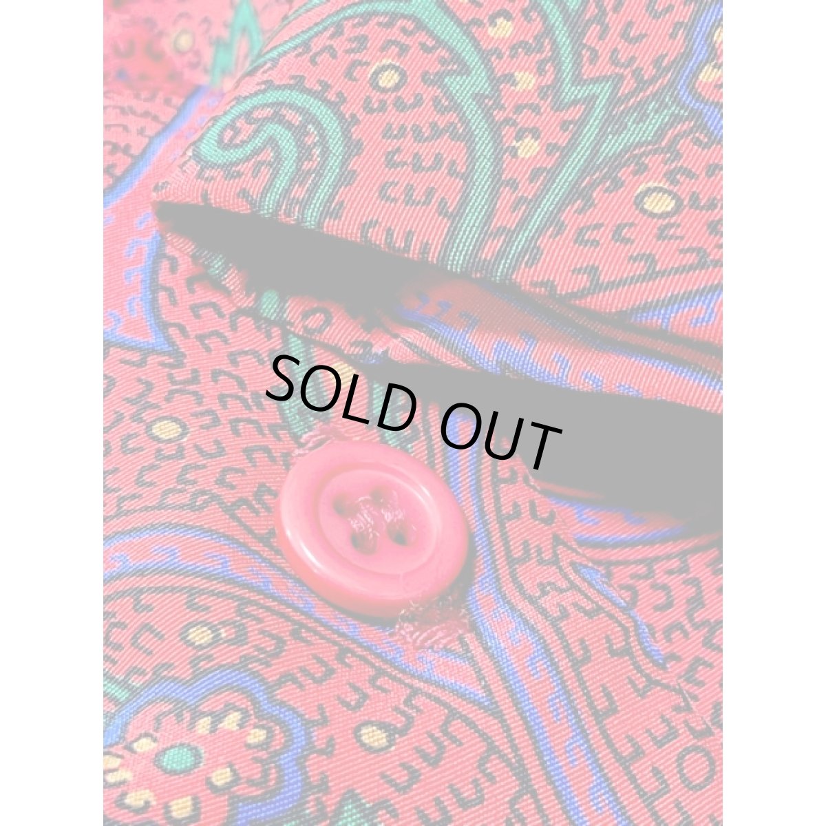 画像13: ペイズリー レッド ウエストゴム レトロ USA古着 ヴィンテージワンピース (13)