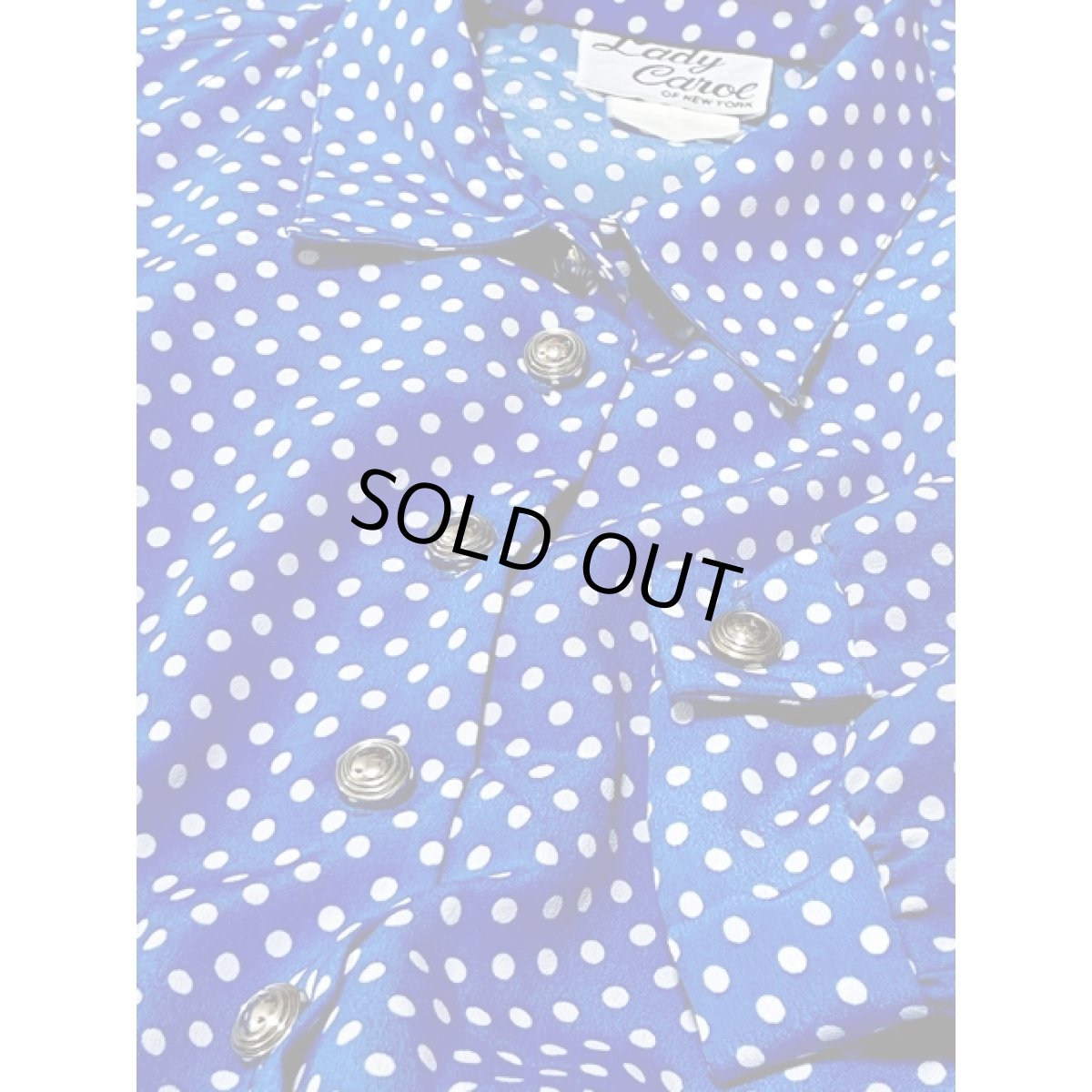 画像10: 水玉ドット UNIONMADE ベルト付き ウエストゴム レトロ 長袖 USA古着 ヴィンテージワンピース (10)