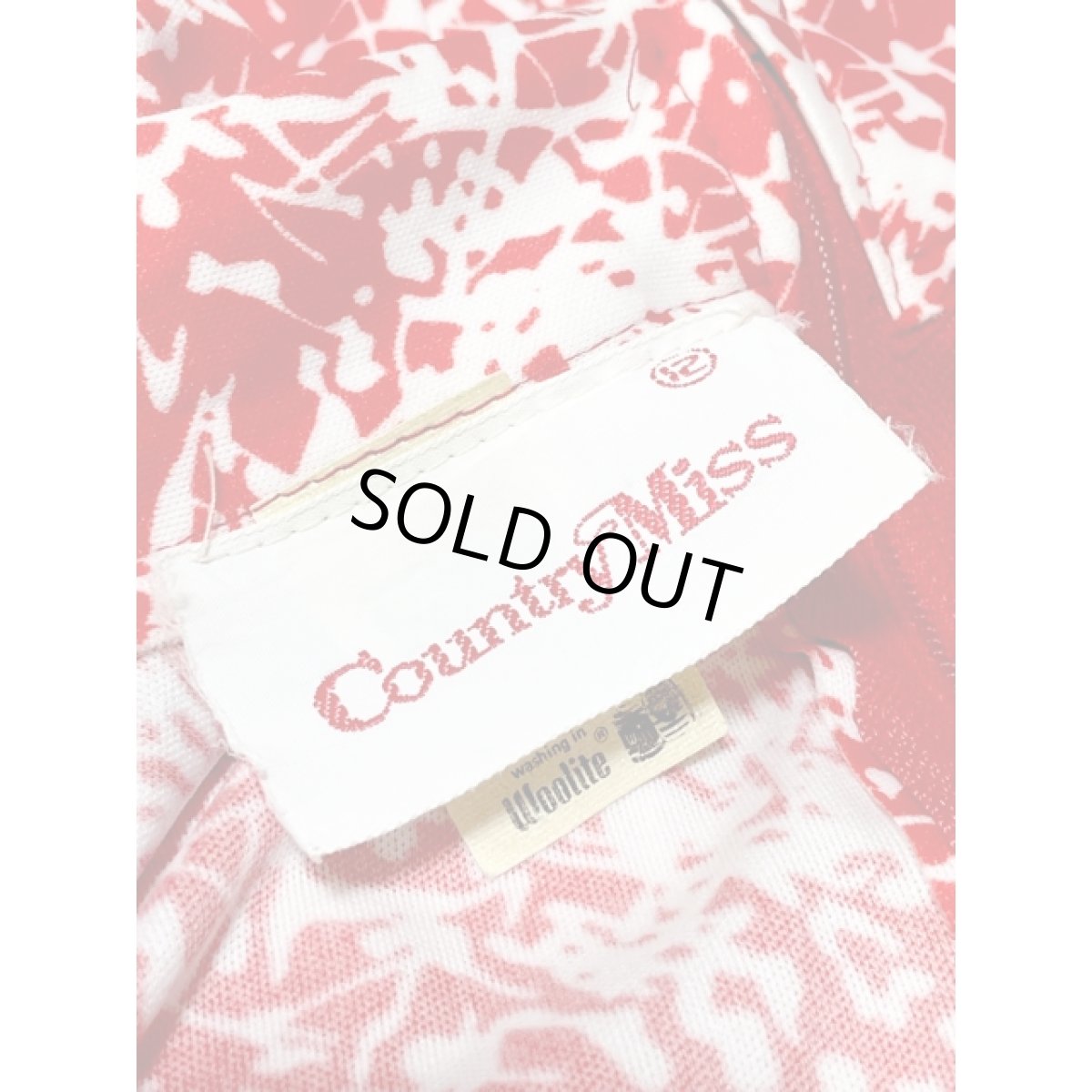 画像14: アート柄 サイドリボン プリーツ切り替え UNIONMADE レトロ USA古着 ヴィンテージワンピース (14)