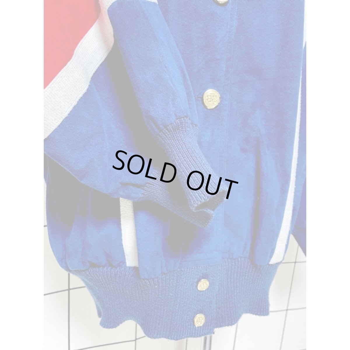 画像7: ネイビー ホワイト レッド レトロ ヨーロッパ古着 ジャンパー ヴィンテージブルゾンジャケット (7)