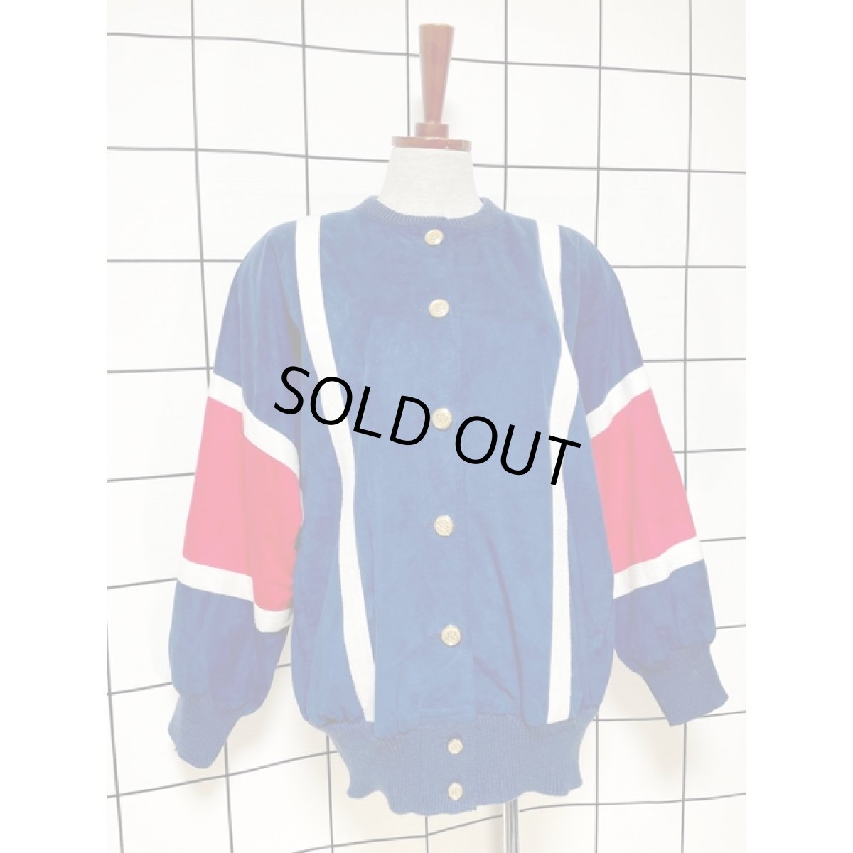 画像3: ネイビー ホワイト レッド レトロ ヨーロッパ古着 ジャンパー ヴィンテージブルゾンジャケット (3)