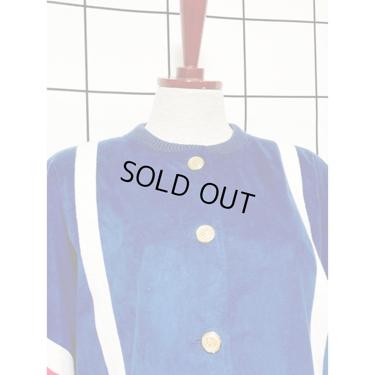 画像5: ネイビー ホワイト レッド レトロ ヨーロッパ古着 ジャンパー ヴィンテージブルゾンジャケット (5)