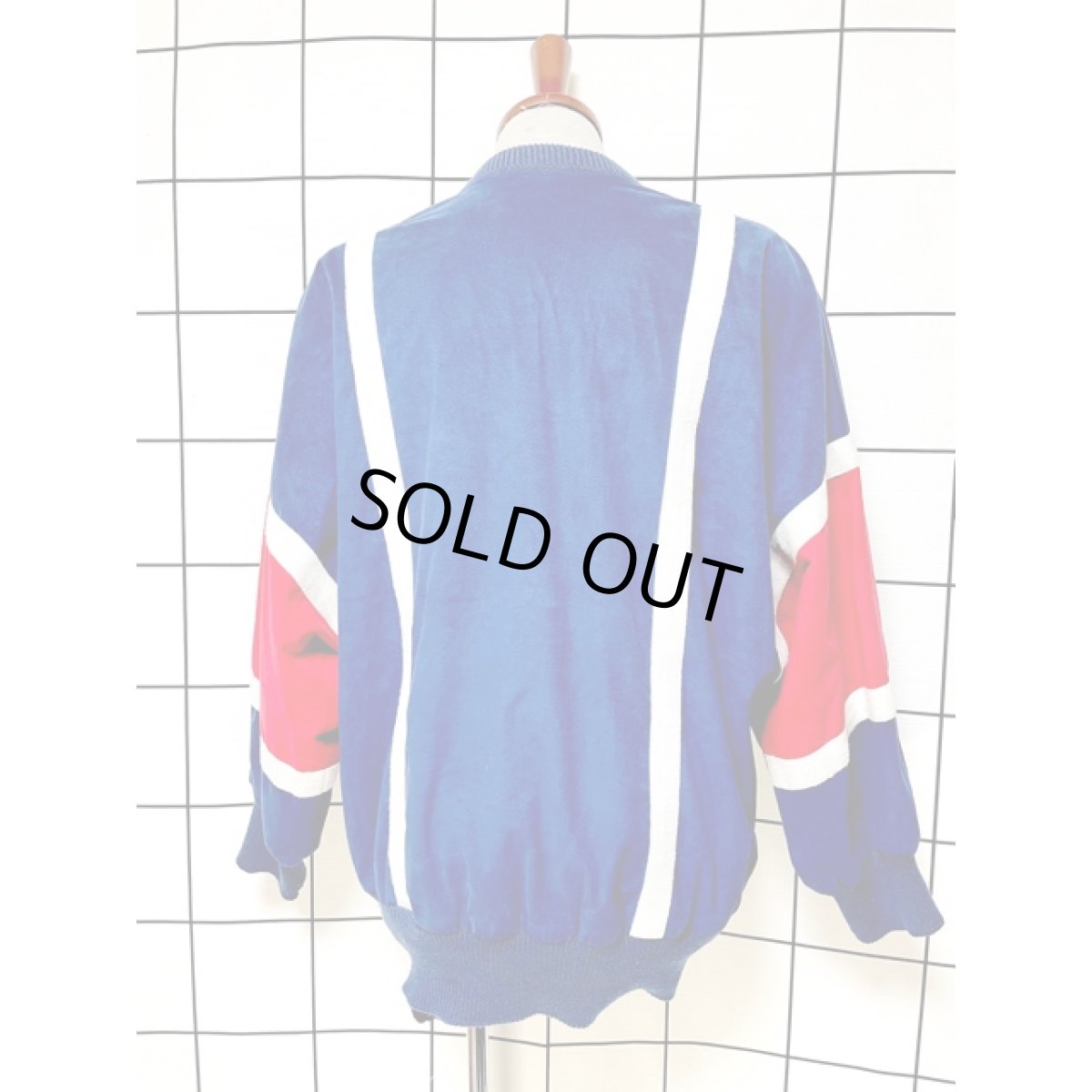 画像2: ネイビー ホワイト レッド レトロ ヨーロッパ古着 ジャンパー ヴィンテージブルゾンジャケット (2)