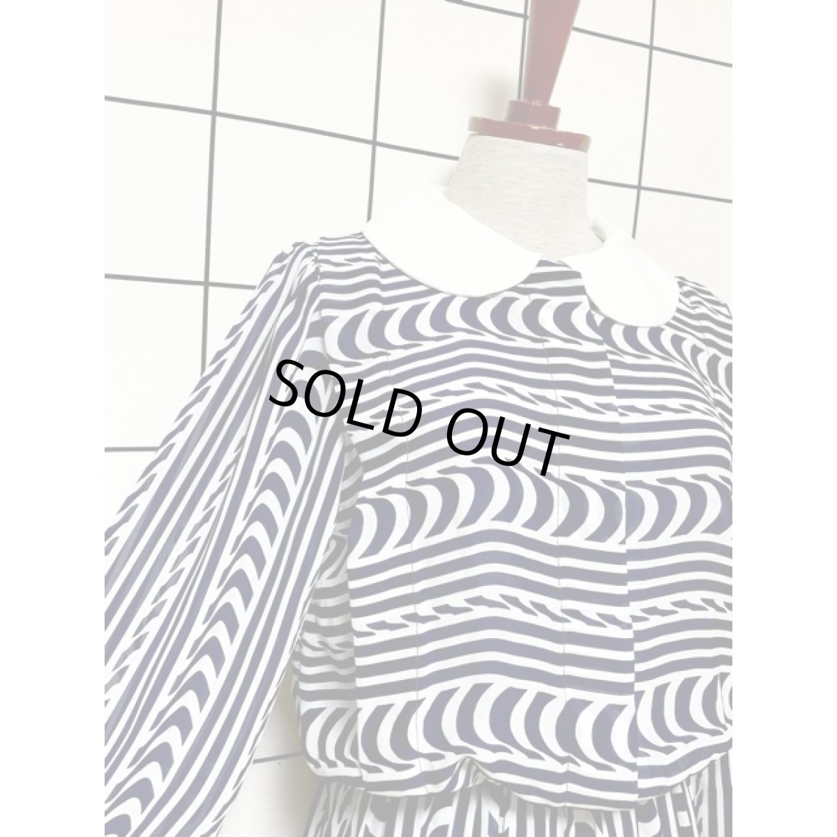 画像6: ストライプ UNIONMADE ウエストゴム レトロ USA古着 ヴィンテージワンピース (6)