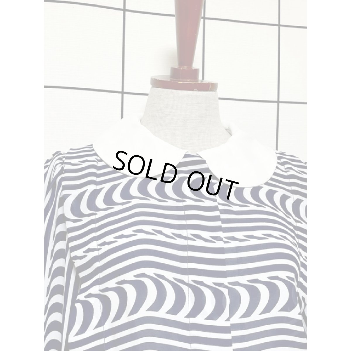 画像5: ストライプ UNIONMADE ウエストゴム レトロ USA古着 ヴィンテージワンピース (5)