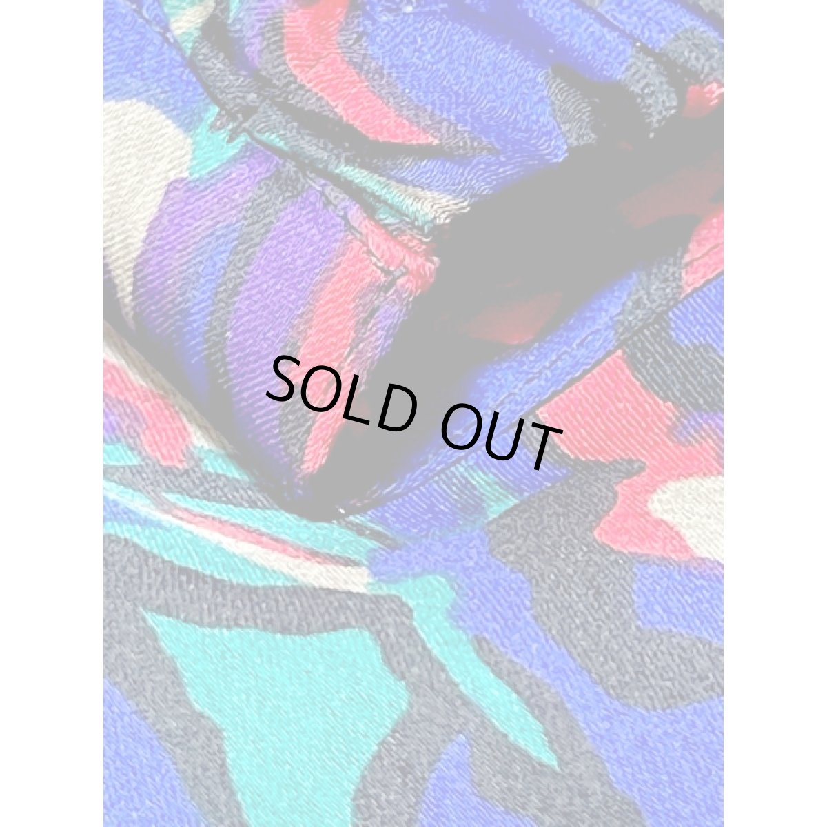 画像9: 花柄モチーフ アート柄 ブルー ウエストゴム レトロ USA古着 ヴィンテージスカート (9)