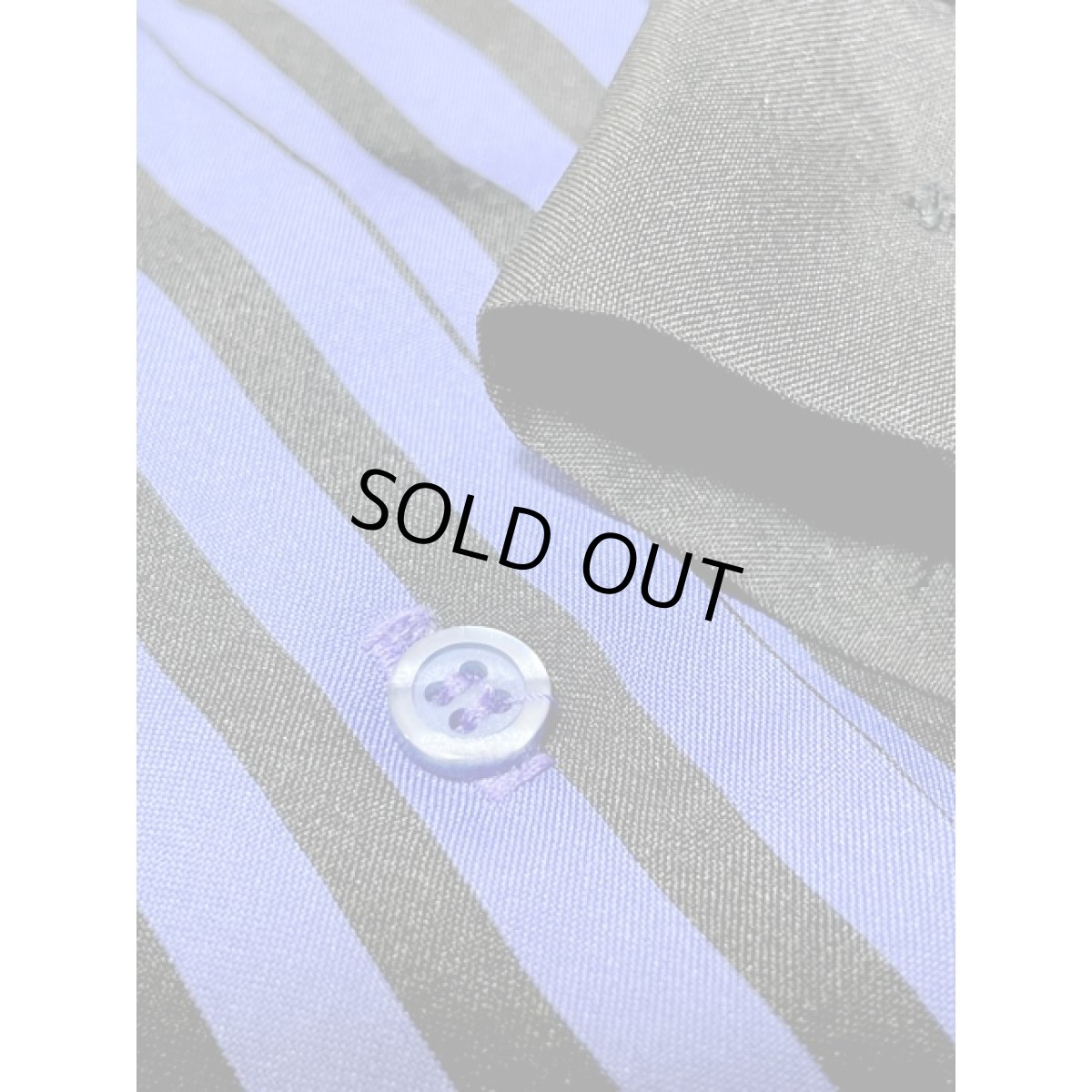 画像9: ストライプ  スタンドカラー ブラック パープル レトロ USA古着 長袖 シャツ ヴィンテージブラウス (9)