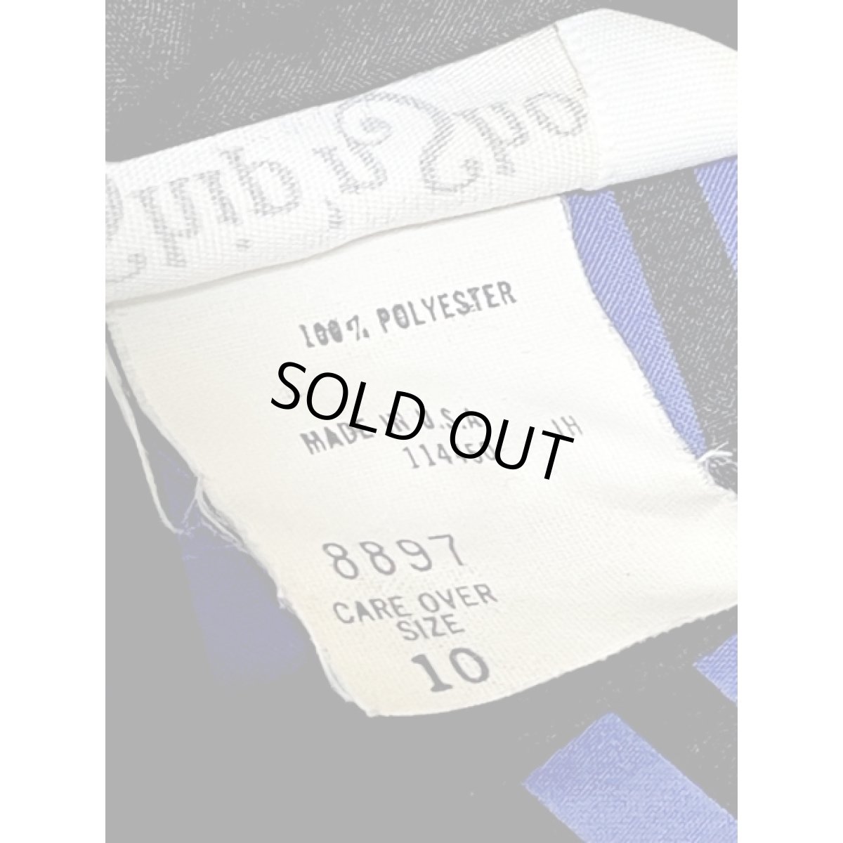 画像11: ストライプ  スタンドカラー ブラック パープル レトロ USA古着 長袖 シャツ ヴィンテージブラウス (11)