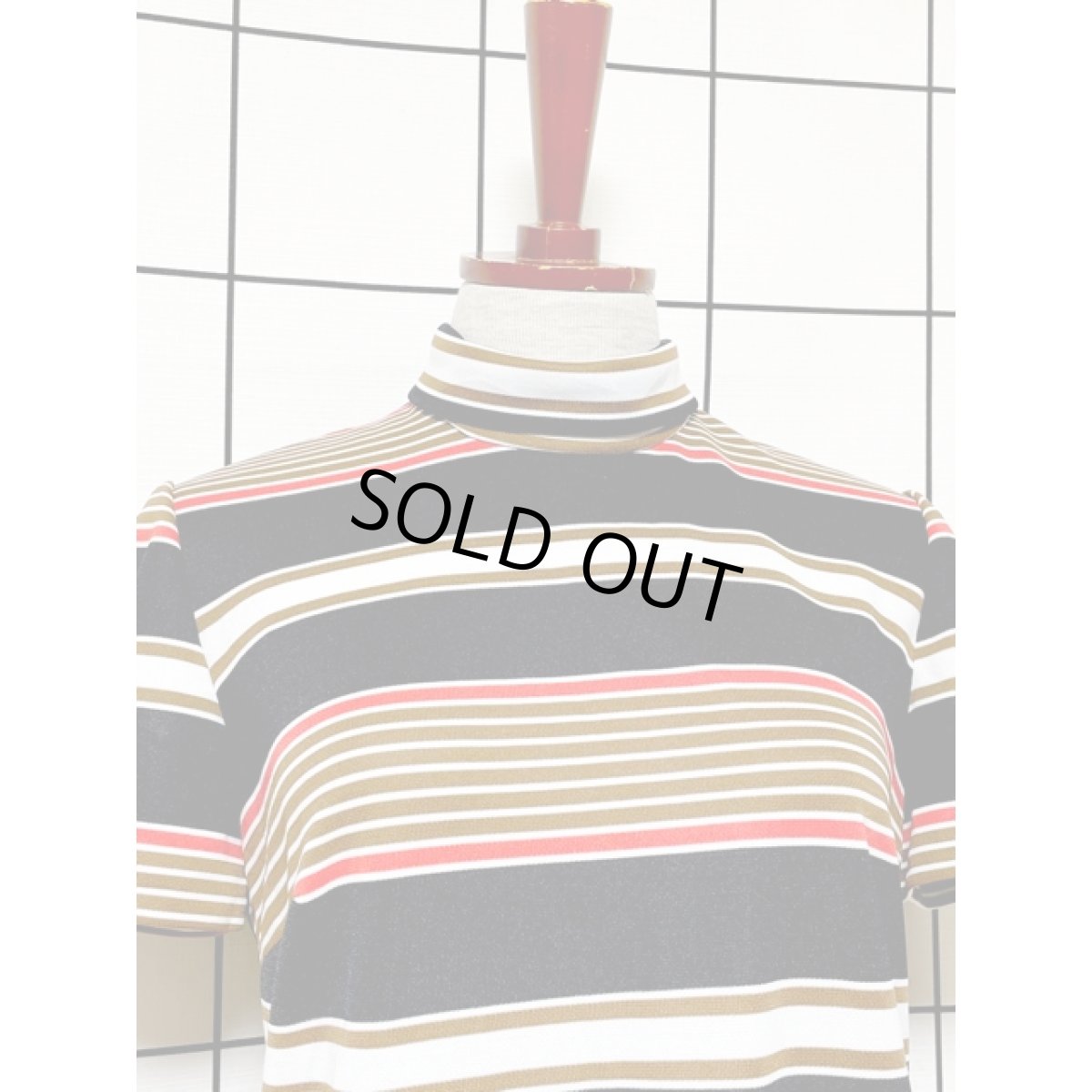 画像5: 70's ボーダー タートルネック レトロモダン ヨーロッパ古着 ヴィンテージワンピース (5)