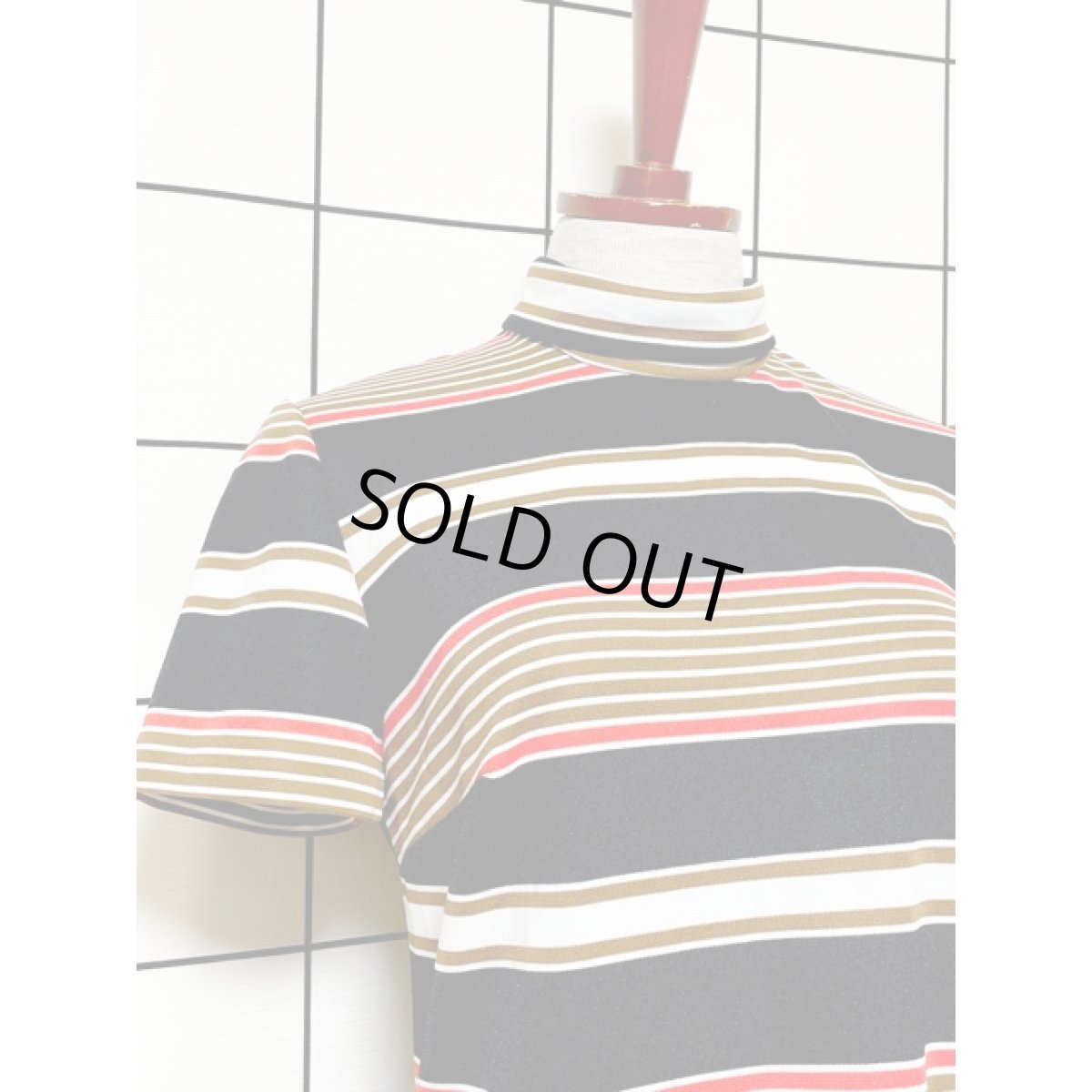 画像6: 70's ボーダー タートルネック レトロモダン ヨーロッパ古着 ヴィンテージワンピース (6)