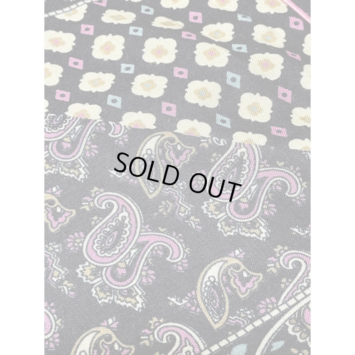 画像11: 花柄 ペイズリー ノーカラー レトロ USA古着 長袖 シャツ ヴィンテージブラウス (11)