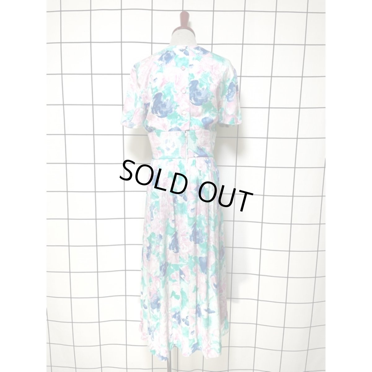 画像2: 総花柄 レトロ USA古着 ヴィンテージワンピース (2)