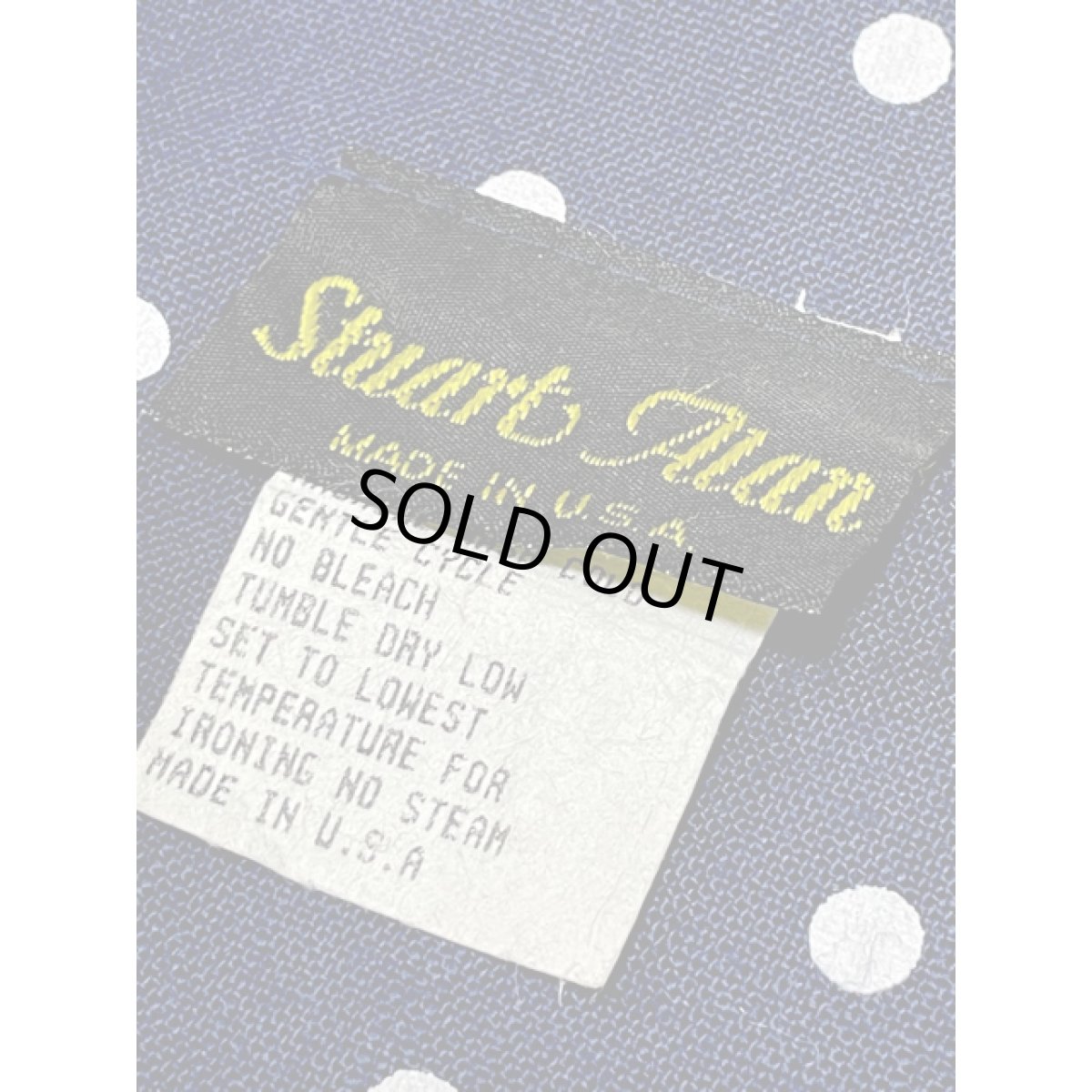 画像11: ドット 前開き ホワイト ネイビー レトロ USA古着 ヴィンテージワンピース (11)