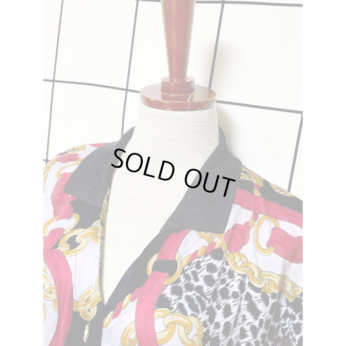 画像4: Italy製 スカーフ柄 前開き レトロ ヨーロッパ古着 ヴィンテージワンピース (4)