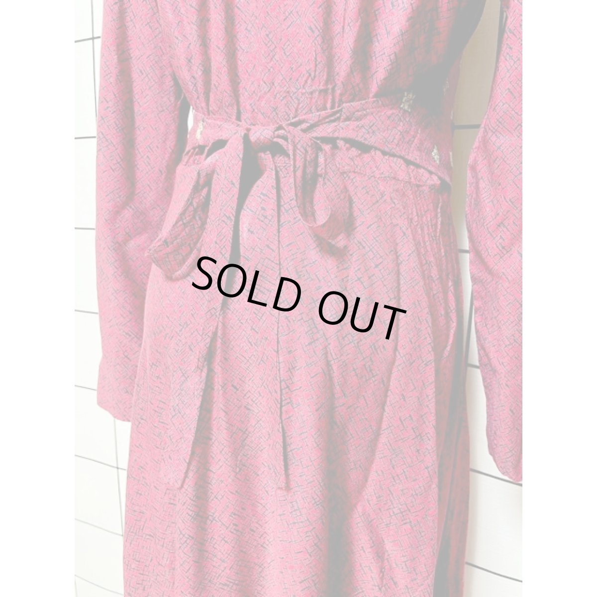 画像3: ベロア襟 レイヤード調 バックリボン レトロ USA古着 ヴィンテージワンピース (3)