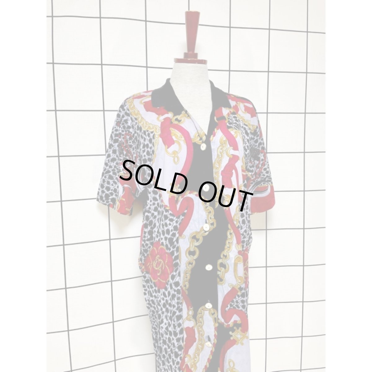 画像3: Italy製 スカーフ柄 前開き レトロ ヨーロッパ古着 ヴィンテージワンピース (3)